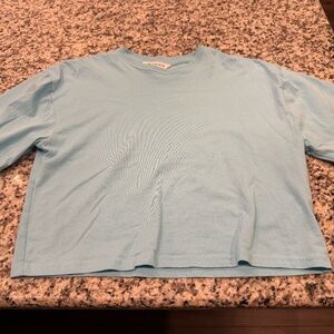 Athleta True Cotton Crop Tee Aqua - XS